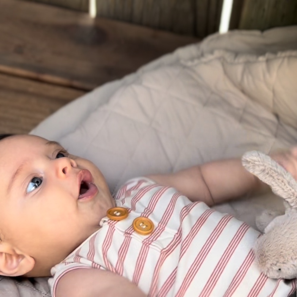 Red striped tank one piece shorts